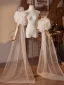 Unusual Champagne Handmade  Flower Tulle Prom shawl 2026