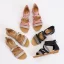 Comfortabel Abrikoos / Beige Strand Vlecht Sandalen Dames 2022 Peep Toe Platte Sandalen