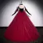 Charmant Burgunderrot Pailletten Abendkleider 2022 Ballkleid Bandeau Ärmellos Rückenfreies Sweep / Pinsel Zug Abend Festliche Kleider