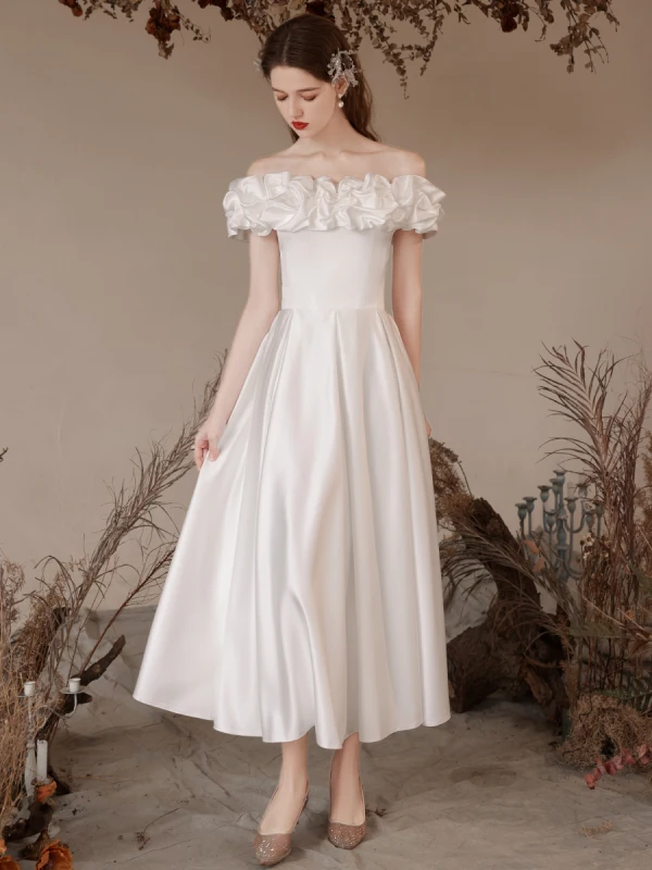 Chic Beautiful White Homecoming Graduation Dresses Prom Dresses 2023 A-Line Princess