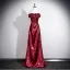 Sexy Bordeaux Paillettes Robe De Soirée 2025 Trompette / Sirène Volants Bustier Sans Manches Dos Nu Train De Balayage Robe De Ceremonie