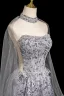 Glamorous Grey Beading Pearl Glitter Sequins Evening Dresses 2025 A-Line / Princess Strapless Sleeveless Backless Floor-Length / Long Evening Party Formal Dresses