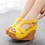 Fashion Orange Street Wear T-Strap Womens Sandals 2023 12 cm Wedges Open / Peep Toe Sandals