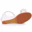 Schöne Weiß Applikationen Brautschuhe 2024 Knöchelriemen 6 cm Keilabsatz Peeptoes Hochzeit Sandaletten Hochhackige