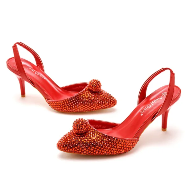 Sexy Summer Sky Blue Rhinestone Cocktail Party 2023 7 cm Stiletto Heels Pointed Toe Womens Sandals