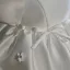 Chic / Beautiful White Appliques Bow Pearl Birthday Short Flower Girl Dresses 2025 Ball Gown Scoop Neck Short Sleeve