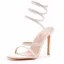 Sexy White Cocktail Party Womens Sandals 2023 10 cm Stiletto Heels Ankle Strap Open / Peep Toe Sandals High Heels