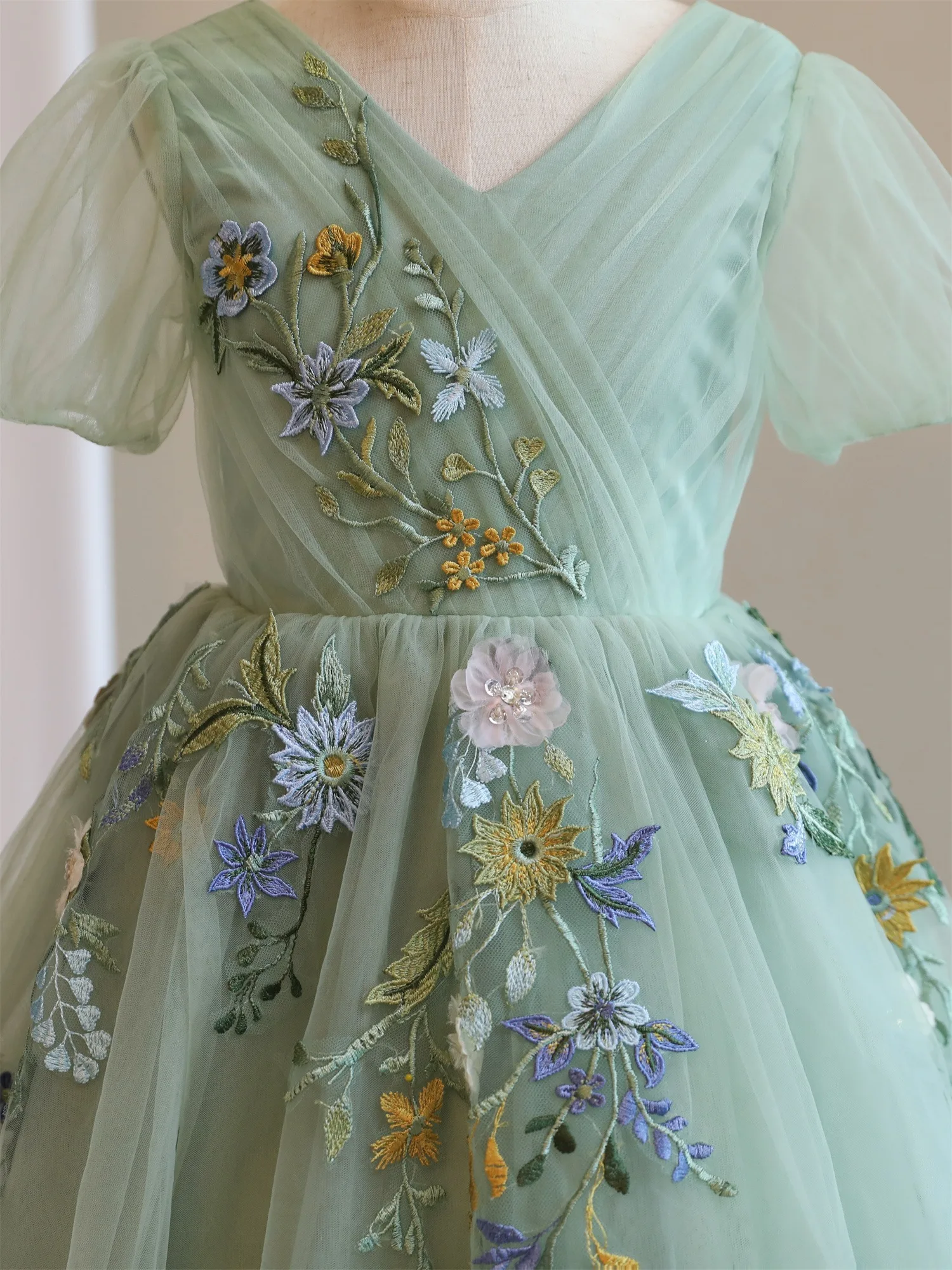 Chic Beautiful Sage Green Lace Flower Birthday Flower Girl Dresses 2024 A-Line Princess Chic Beautiful Sage Green Lace Flower Birthday Flower Girl Dresses 2024 A-Line Princess