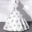 Elegant White Satin Printing Prom Dresses 2022 Ball Gown Strapless Sleeveless Backless Bow Sash Floor-Length / Long Formal Dresses
