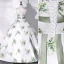 Elegant White Satin Printing Prom Dresses 2022 Ball Gown Strapless Sleeveless Backless Bow Sash Floor-Length / Long Formal Dresses