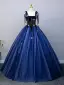 Élégant Bleu Roi Étoile Paillettes Robe De Bal 2025 Robe Boule Bretelles Spaghetti Sans Manches Dos Nu Longue Promo Robe De Ceremonie