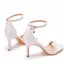 Simple Blanche Chaussure De Mariée 2022 Bride Cheville 8 cm Talons Aiguilles Peep Toes / Bout Ouvert Mariage Sandales Talons Hauts