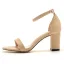 Enkla Röd Gatukläder Casual Mocka Sandaler Dam 2023 Ankelband 7 cm Tjocka Klackar Peep Toe Sandaler Högklackade
