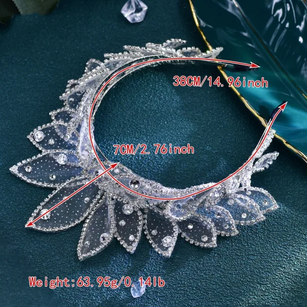 Chic / Belle Blanche Faux Diamant Tulle Accessoire Cheveux Mariage 2024 Alliage Mariage