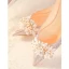 Chic / Beautiful Champagne Pearl Rhinestone Wedding Shoes 2023 Leather 8 cm Stiletto Heels Pointed Toe Wedding Pumps High Heels
