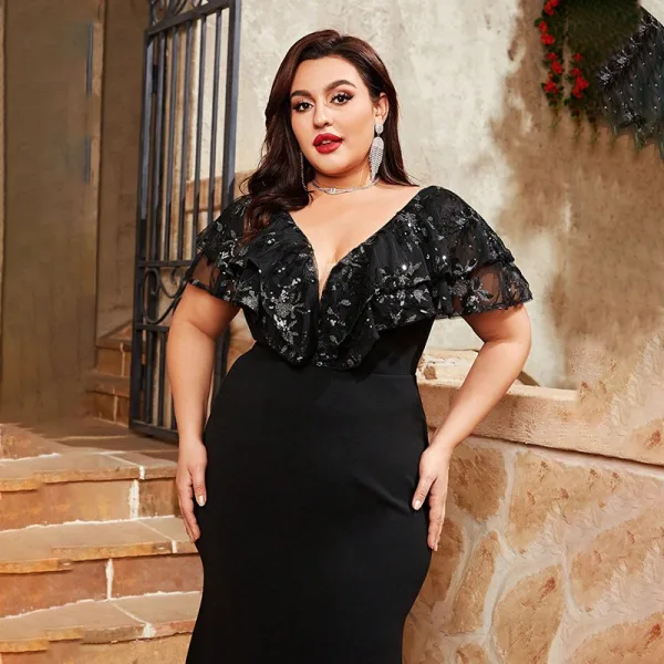 plus size glamorous evening dresses LaDivine CD845C Long Beaded Prom Formal Plus Size Dress main image 1