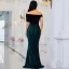 Chic / Beautiful Ink Blue Sequins Evening Dresses 2022 Trumpet / Mermaid Zipper Up at Side Off-The-Shoulder Sleeveless Backless Floor-Length / Long Evening Party Formal Dresses