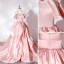High-end Fashion Candy Pink Satin Cascading Ruffles Prom Dresses 2022 Strapless Sleeveless Backless Royal Train Prom Formal Dresses
