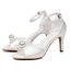 Proste / Simple Białe Perła Satyna Bal Sandały Damskie 2026 Z Paskiem 8 cm Szpilki Peep Toe Sandały Wysokie Obcasy