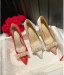 Chic / Beautiful Champagne Pearl Wedding Shoes 2023 Leather 10 cm Stiletto Heels Pointed Toe Wedding Pumps High Heels