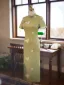 Chinese style Sage Green Floral Evening Party Cheongsam 2025 Trumpet / Mermaid High Neck Short Sleeve Floor-Length / Long Cheongsam / Qipao