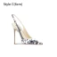 Sexy Silber Pailletten Sandalen Damen 2024 Leder Hochzeit 10 cm Stilettos Spitzschuh Sandaletten Hochhackige