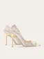 Charming Champagne Sequins Pearl Rhinestone Bow Wedding Shoes 2026 Leather 10 cm Stiletto Heels Pointed Toe Wedding Pumps High Heels