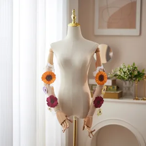 Inhabituel Blanche Fait Main Fleur Mariage Tulle Gants Mariage 2026