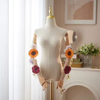Unusual White Handmade Flower Wedding Tulle Bridal Gloves 2026