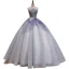Charming Sky Blue Beading Pearl Sequins Prom Dresses 2022 Ball Gown Sleeveless Backless Floor-Length / Long Strapless Formal Dresses