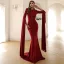 Chic / Beautiful White Trumpet / Mermaid Evening Dresses 2022 Scoop Neck Long Sleeve Sweep Train Evening Party Formal Dresses