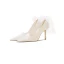 Elegant White Lace Flower Bow Wedding Shoes 2023 Leather 8 cm Stiletto Heels Pointed Toe Wedding Pumps High Heels