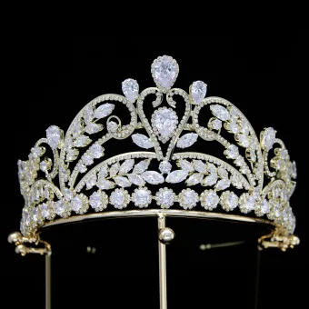 Sparkly Gold Rhinestone Zircon Bridal Hair Accessories 2024 Alloy Wedding Accessories