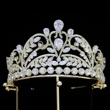 Glitter Goud Rhinestone Zirkonium Bruids Haaraccessoires 2024 Legering Huwelijk Accessoires