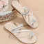 Fashion Gold Summer Beach Rhinestone Womens Sandals 2022 Open / Peep Toe Flat Sandals