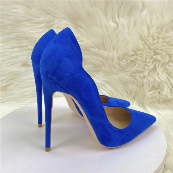 Chic / Beautiful OL Suede Royal Blue Pumps 2022 12 cm Stiletto Heels Pointed Toe Pumps High Heels