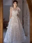 Chic / Beautiful Multi-Colors Appliques Beading White Prom Dresses 2025 A-Line / Princess Spaghetti Straps Sleeveless Backless Floor-Length / Long Prom Formal Dresses