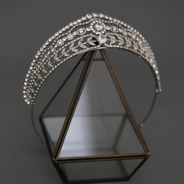 Charmant Argenté Faux Diamant Zircon Mariage Tiare 2022 Alliage Accessoire Cheveux Mariage Accessoire Cheveux Mariage Tiare