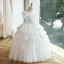 Chic / Beautiful White Beading Star Sequins Cascading Ruffles Flower Girl Dresses 2023 Ball Gown Scoop Neck Puffy Short Sleeve Floor-Length / Long Prom Flower Girl Dresses