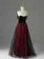 Charmant Bordeaux Faux Diamant Robe De Soirée 2026 Princesse Bustier Sans Manches Dos Nu Longue Robe De Ceremonie