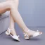 Classique Blanche Perle Talon Bas Chaussure De Mariée 2025 Peep Toes / Bout Ouvert Mariage Sandales