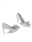 Charmant Argenté Cristal Chaussure De Mariée 2026 6 cm Talons Aiguilles Faux Diamant À Bout Pointu Mariage Escarpins