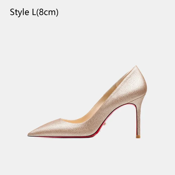 Sexy Rose Gold Evening Party Red Sole Pumps 2026 12 cm Stiletto Heels Pointed Toe High Heels