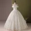 Flower Fairy Multi-Colors Appliques Sequins Ivory Prom Dresses 2024 Ball Gown Off-The-Shoulder Sleeveless Backless Floor-Length / Long Prom Formal Dresses