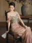 Sexy Rougissant Rose Perlage Glitter Paillettes Robe De Soirée 2025 Trompette / Sirène De l'épaule Sans Manches Dos Nu Train De Balayage Soirée Robe De Ceremonie