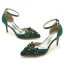 Chic / Belle Noire Faux Diamant Promo Sandales Femme 2023 Bride Cheville 7 cm Talons Aiguilles À Bout Pointu Sandales Talons Hauts