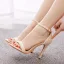 Charmant Weiß Sommer Perle Brautschuhe 2023 10 cm Stilettos Knöchelriemen Peeptoes Hochzeit Sandaletten Hochhackige