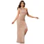 Sexy Doré Paillettes Gland Robe De Soirée 2023 Trompette / Sirène Une épaule Sans Manches Dos Nu Fendue devant Longue Soirée Robe De Ceremonie