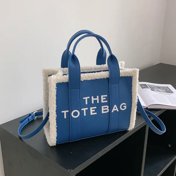 Fashion Letter Graphic Women Tote Bag Women's Bags Brown Shoulder Bags Woolen PU Dating Handbag 2023