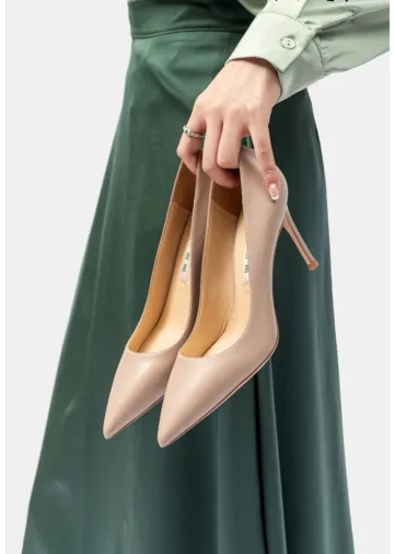 Chic Belle Nues Cuir Fait Main Soirée Escarpins 2024 8 Cm Talons Aiguilles À Bout Pointu Escarpins Talons Hauts